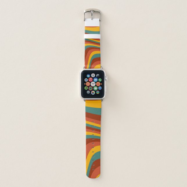 Wavy colorful  apple watch band (Front)