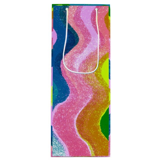 Wavy Colors Wine Gift Bag (Front)