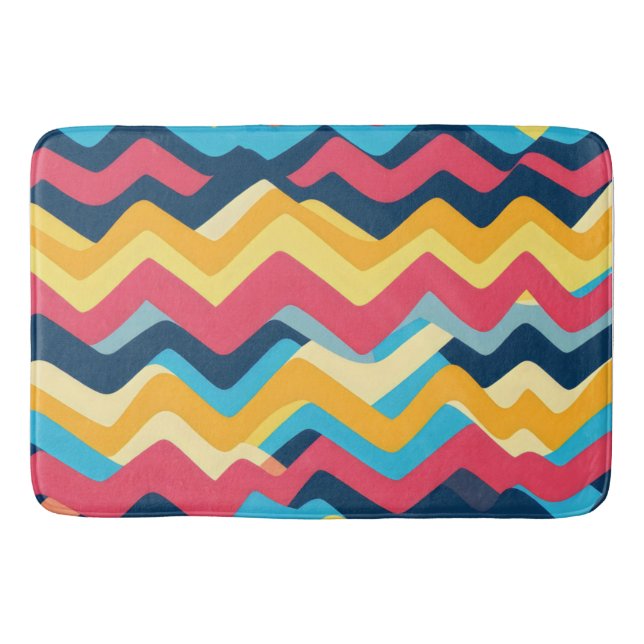Wavy colors zigzag bath mat (Front)
