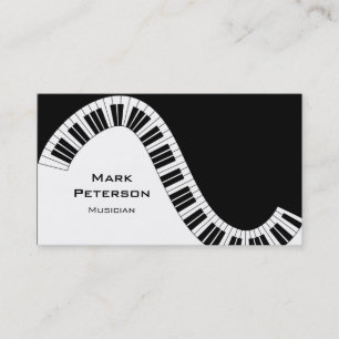 Wavy Curved Piano Keys Business Card