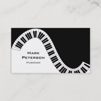 Wavy Curved Piano Keys Business Card by Mirribug at Zazzle