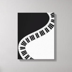 Wavy Curved Piano Keys Canvas Print
