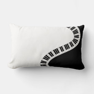 Wavy Curved Piano Keys Lumbar Pillow