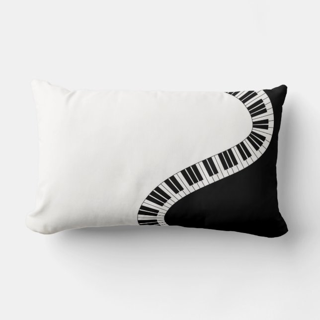 Wavy Curved Piano Keys Lumbar Pillow (Front)