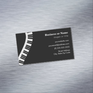Wavy Curved Piano Keys Magnetic Business Card