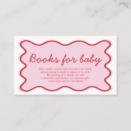 Wavy Curvy Pink and Red Baby Shower Books for Baby