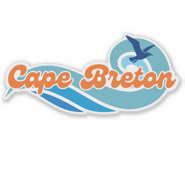 Wavy Days Cape Breton Vinyl Sticker (Front)