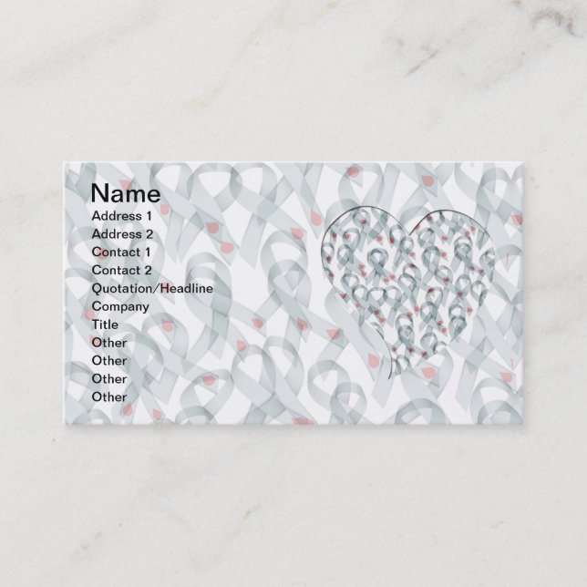 WAVY DIABETES RIBBONS BUSINESS CARD (Front)