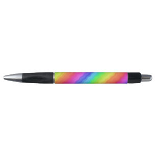 Wavy Diagonal Colorful Rainbow Design Pen