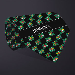 Wavy Dominica Flag Pattern  Neck Tie