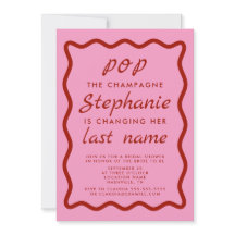 Wavy Edge Pink and Red Pop the Champagne Bridal