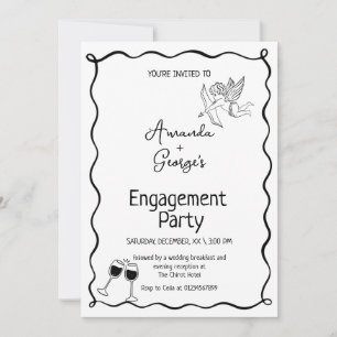 Wavy Engagement Announcement wedding