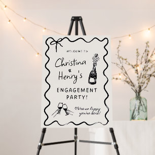 Wavy Engagement Party Sign, Whimsical Engagement Foam Board