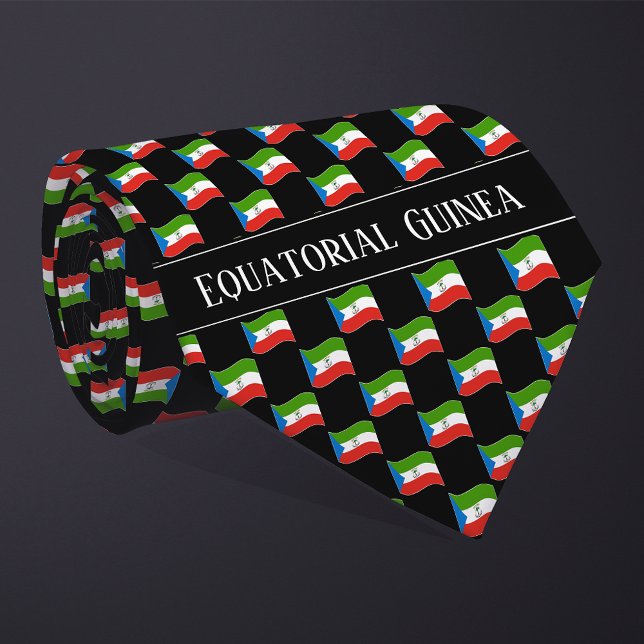 Wavy Equatorial Guinea Flag Pattern  Neck Tie (Creator Uploaded)