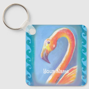 Wavy Flamingo Keychain
