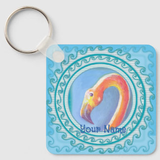 Wavy Flamingo  Keychain