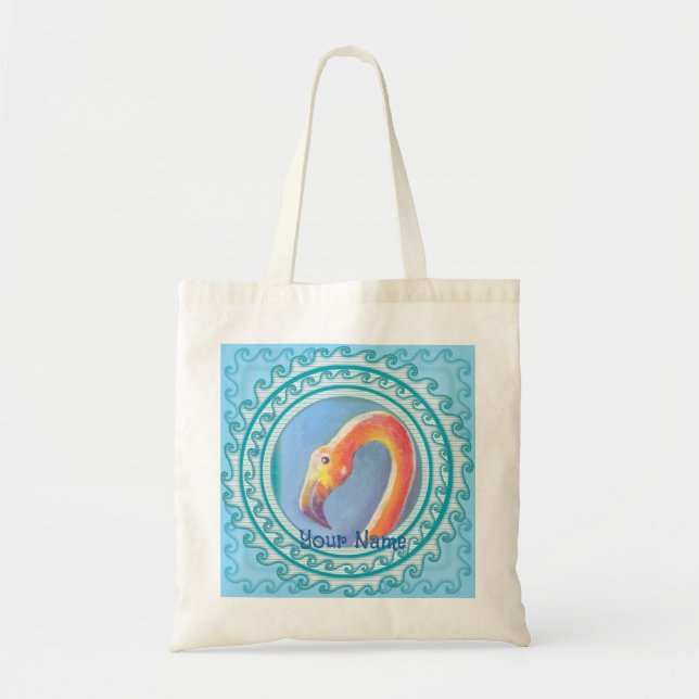 Wavy Flamingo  Tote Bag (Front)