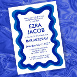 Wavy Frame Modern Chic Custom Bar Bat Mitzvah Invitation<br><div class="desc">Perfect card to announce a bat mitzvah, bar mitzvah or other Jewish celebration! Hand made wavy frame for you on the front side! FULLY CUSTOMIZABLE! Click on “Personalize” above to edit the text. Click "edit using design tool" to adjust the fonts, colors and placements and to delete the back side...</div>