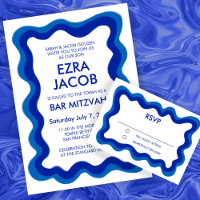 Wavy Frame Modern Chic Custom Bar Bat Mitzvah
