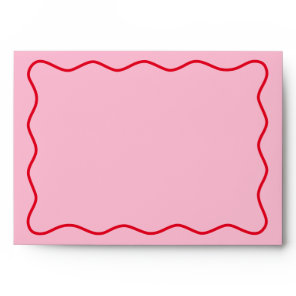 Wavy Frame Pink And Red Return Address Envelope