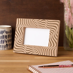 Wavy Geometric Laser Etched Wood Picture Frame