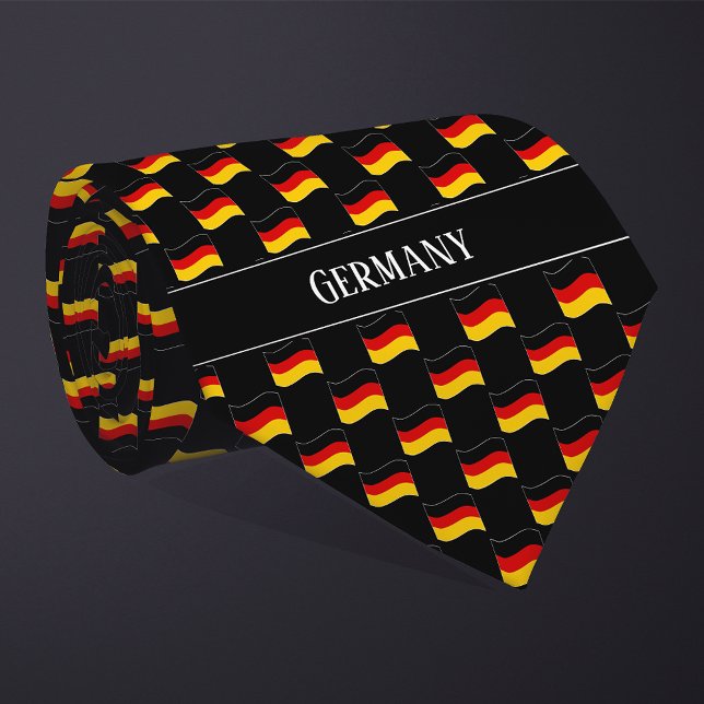 Wavy Germany Flag Pattern  Neck Tie (Creator Uploaded)
