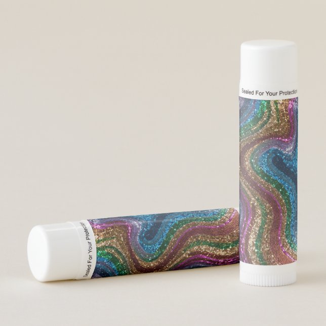 Wavy Glitter Multicolor Lip Balm (Front)