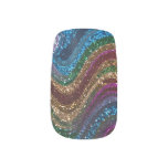 Wavy Glitter Multicolor Minx Nail Art