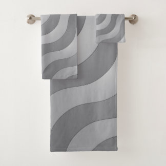 Wavy Gray Bath Towel Set