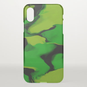 Wavy Green and Black iPhone X Case