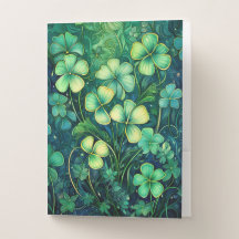 WAVY GREEN IRISH SHAMROCKS
