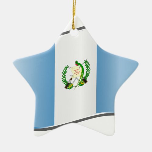 Wavy Guatemala Flag Ceramic Ornament