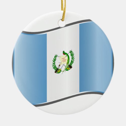 Wavy Guatemala Flag Ceramic Ornament