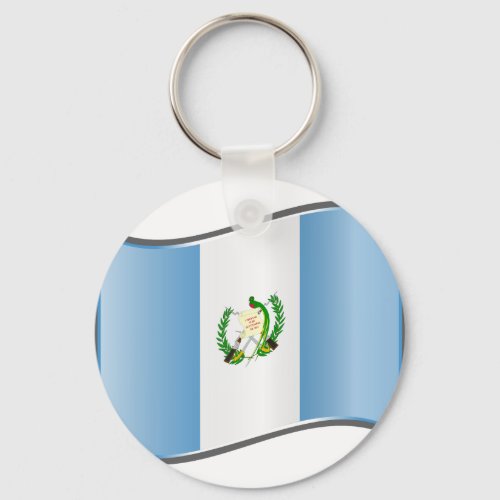 Wavy Guatemala Flag Keychain