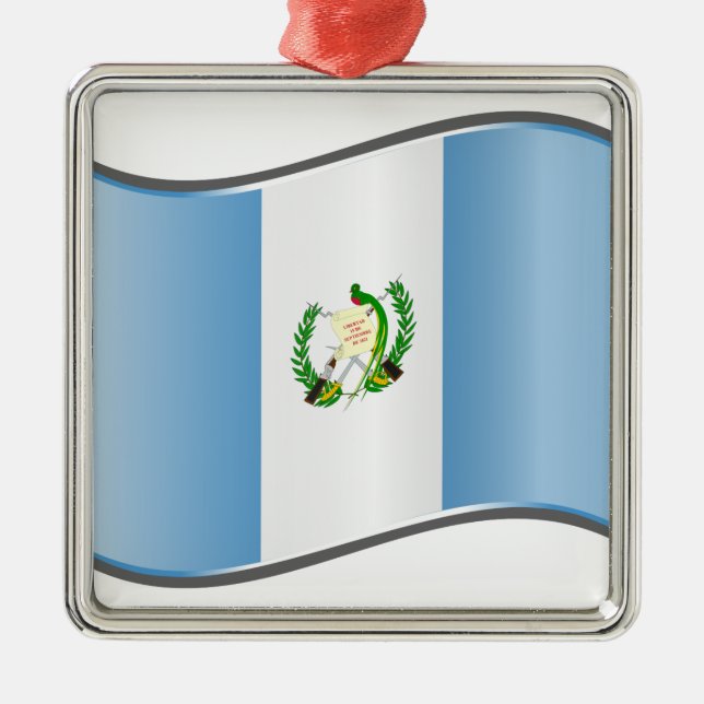 Wavy Guatemala Flag Metal Ornament (Front)
