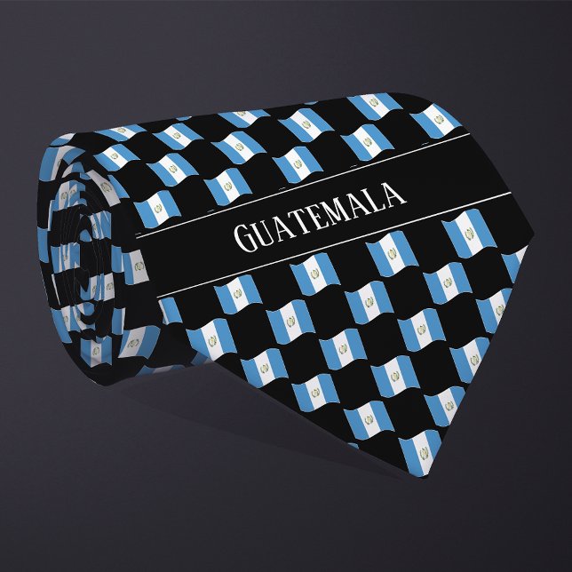 Wavy Guatemala Flag Pattern  Neck Tie (Creator Uploaded)