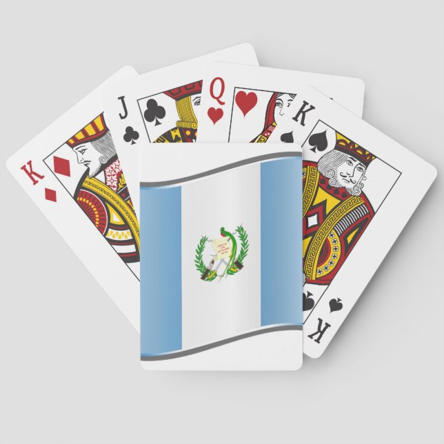 Wavy Guatemala Flag Poker Cards (Back)