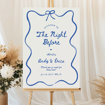 Wavy Hand Drawn Rehearsal Dinner Sign, Rehearsal 