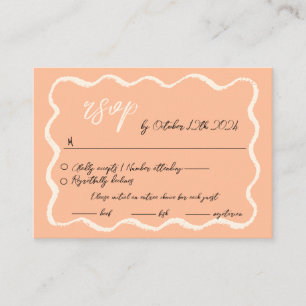 Wavy Hand Drawn Scribble Squiggle RSVP Wedding Enclosure Card