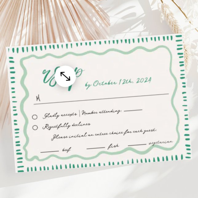 Wavy Hand Drawn Scribble Squiggle RSVP Wedding  Enclosure Card (Creator Uploaded)