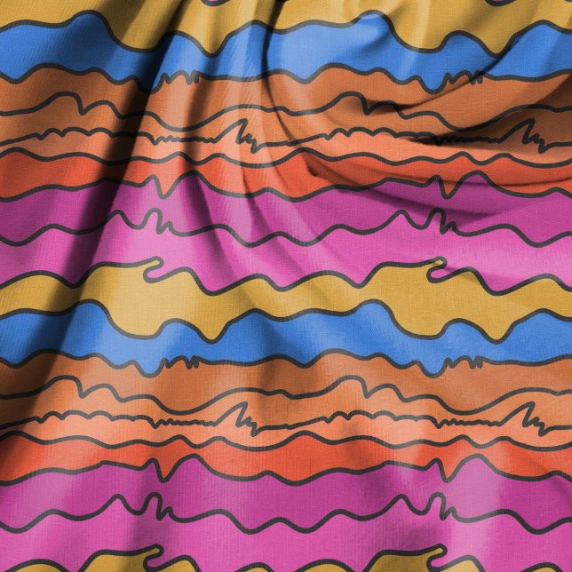 Wavy Horizontal Abstract Earthy Colors Fabric (Creator Uploaded)