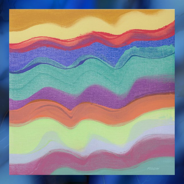 Wavy Horizontal Stripes, Abstract Painting Poster (Creator Uploaded)
