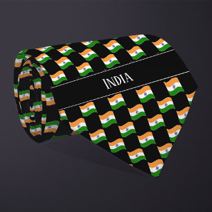 Wavy India Flag Pattern  Neck Tie