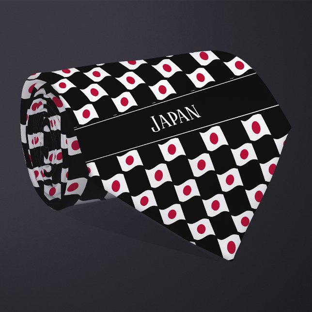 Wavy Japan Flag Pattern  Neck Tie (Creator Uploaded)
