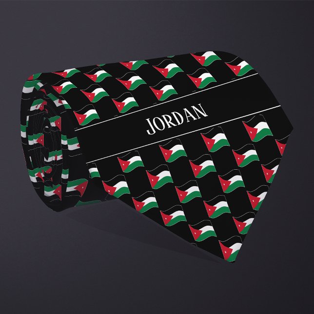 Wavy Jordan Flag Pattern  Neck Tie (Creator Uploaded)