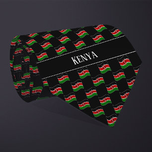 Wavy Kenya Flag Pattern Neck Tie