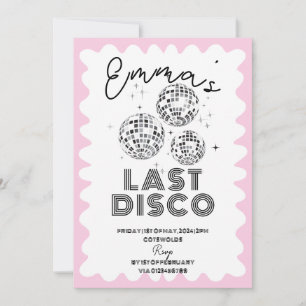 Wavy Last Disco Bachelorette Party Hen Itinerary Invitation