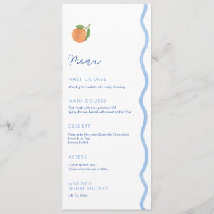 Wavy Line Clean Aesthetic Summer Wedding Shower Menu