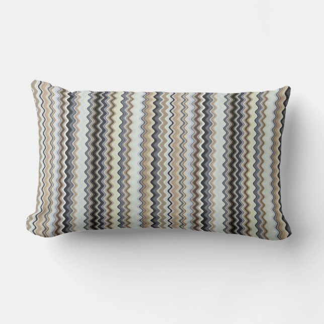 Wavy Line Pattern Lumbar Pillow (Front)