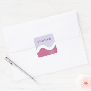Wavy Line Thank You Envelope Seal - Fuchsia